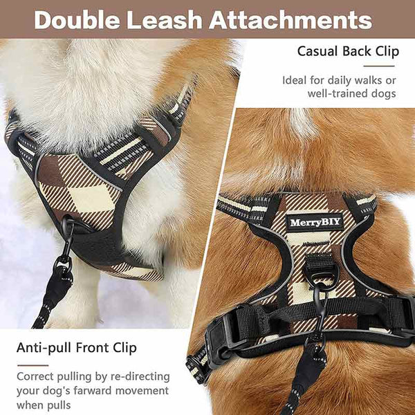 Dog Harness Beige Brown