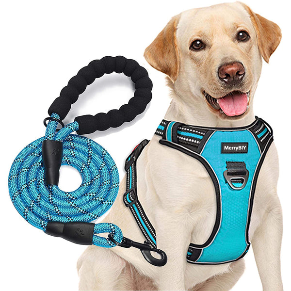 MerryBIY No Pull Dog Harness Adjustable Reflective Oxford For Medium Large Dog Harness
