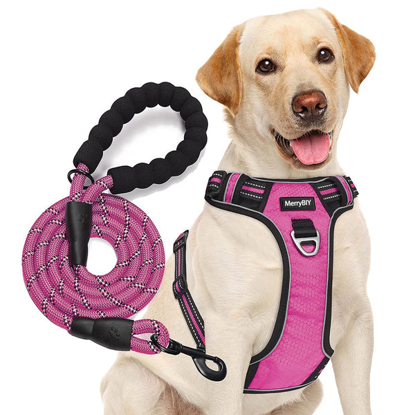 MerryBIY No Pull Dog Harness Adjustable Reflective Oxford For Medium Large Dog Harness
