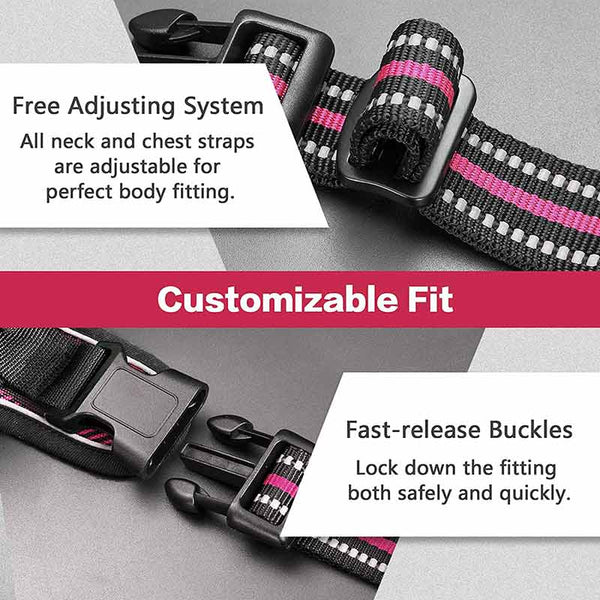 Dog Harness Pink & Black