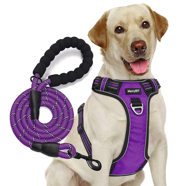 MerryBIY No Pull Dog Harness Adjustable Reflective Oxford For Medium Large Dog Harness