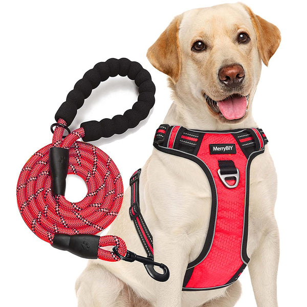 MerryBIY No Pull Dog Harness Adjustable Reflective Oxford For Medium Large Dog Harness