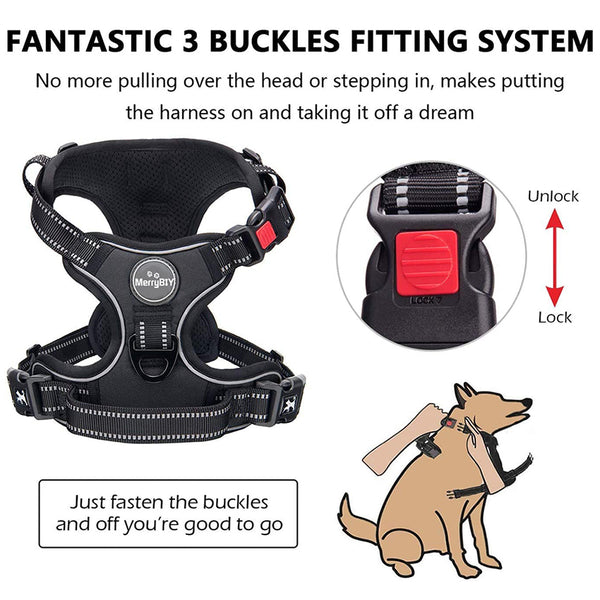 MerryBIY Dog Harness and Leash Set, Escape Proof No Pull Vest Harness