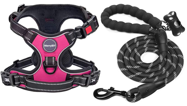 MerryBIY Dog Harness and Leash Set, Escape Proof No Pull Vest Harness