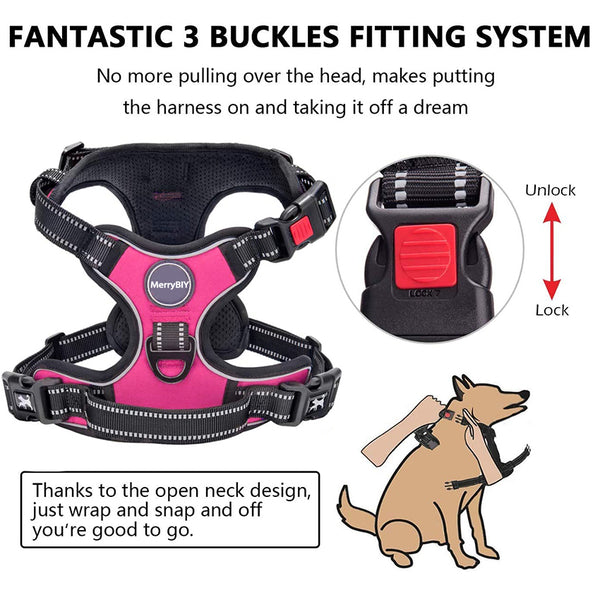 MerryBIY Dog Harness and Leash Set, Escape Proof No Pull Vest Harness