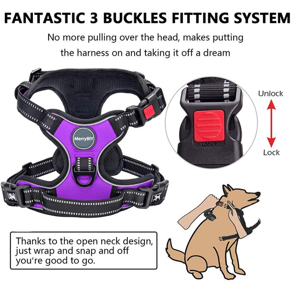 MerryBIY Dog Harness and Leash Set, Escape Proof No Pull Vest Harness