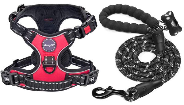 MerryBIY Dog Harness and Leash Set, Escape Proof No Pull Vest Harness