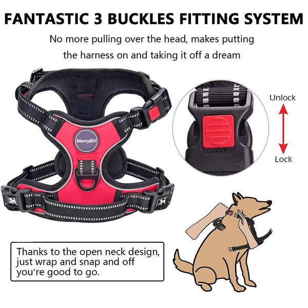 MerryBIY Dog Harness and Leash Set, Escape Proof No Pull Vest Harness