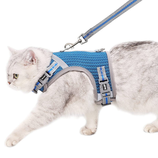 MerryBIY Puppy Cat Harness and Leash for Walking Escape Proof Air Mesh Fabric
