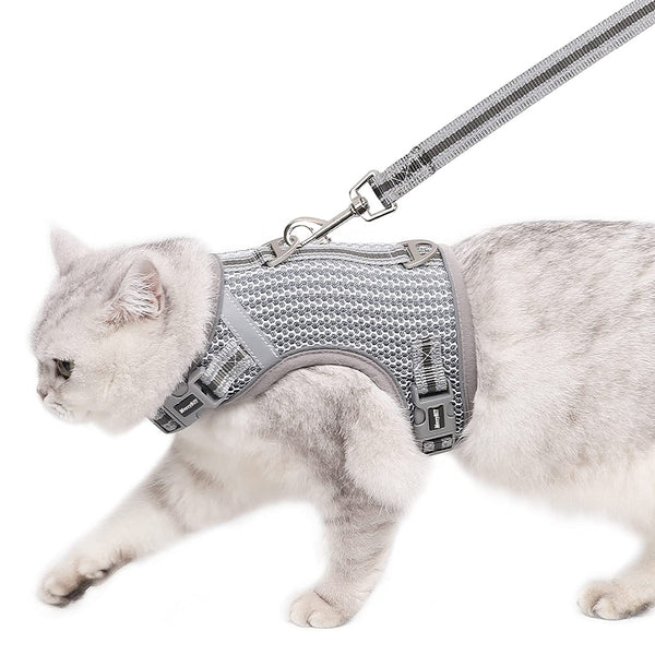 MerryBIY Puppy Cat Harness and Leash for Walking Escape Proof Air Mesh Fabric