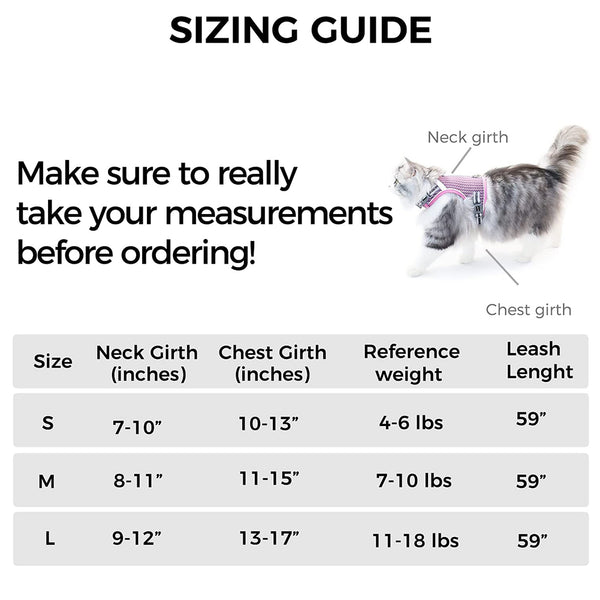 MerryBIY Puppy Cat Harness and Leash for Walking Escape Proof Air Mesh Fabric