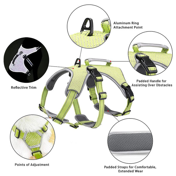 MerryBIY Multi-Use Dog Harness, Escape Proof No-Pull Adjustable Breathable Vest