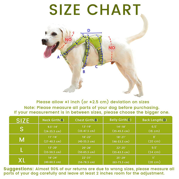 MerryBIY Multi-Use Dog Harness, Escape Proof No-Pull Adjustable Breathable Vest