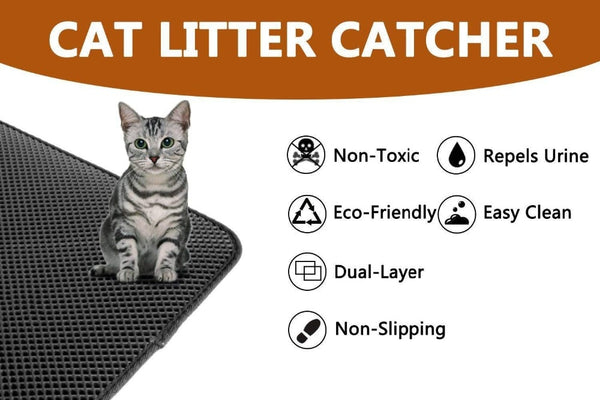 MerryBIY Waterproof Cat Litter Mat EVA Double Layer Cat Litter Trapping Pet Litter Cat Mat Clean Pad Products For Cats Accessories