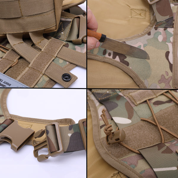 MerryBIY Military  Tactical Dog Harness Vest Large with Handle, K9 Working Dog Vest Training Running For Medium Large Dogs German Shepherd