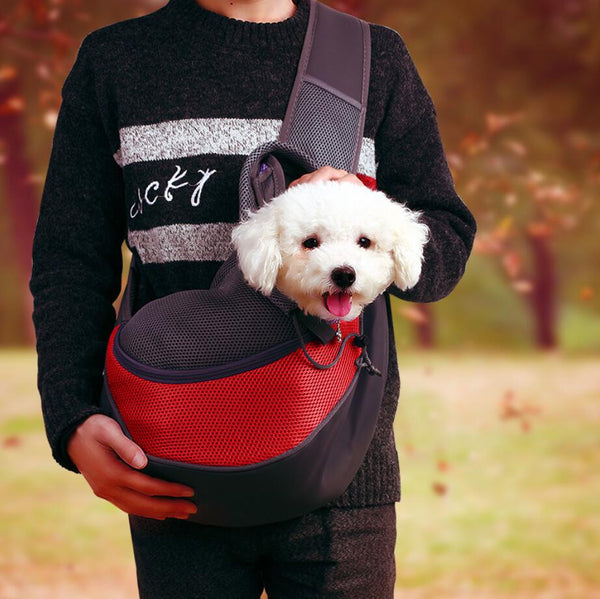 MerryBIY Comfort Pet Dog Carrier Outdoor Travel Handbag Pouch Mesh Oxford Single Shoulder Bag Sling Mesh Travel Tote Shoulder Bag