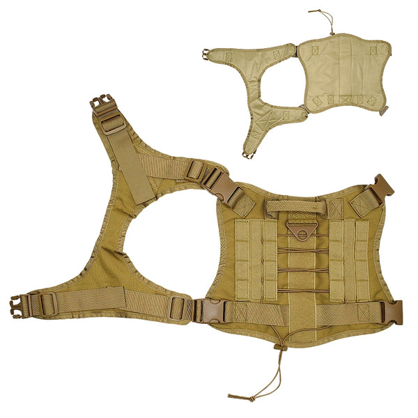 MerryBIY Military Tactical Big Dog Harness with No Pull Front Clip K9 Working Cannie Molle Hunting Vest