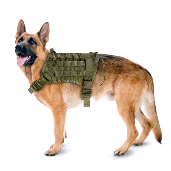 MerryBIY Military Tactical Big Dog Harness with No Pull Front Clip K9 Working Cannie Molle Hunting Vest