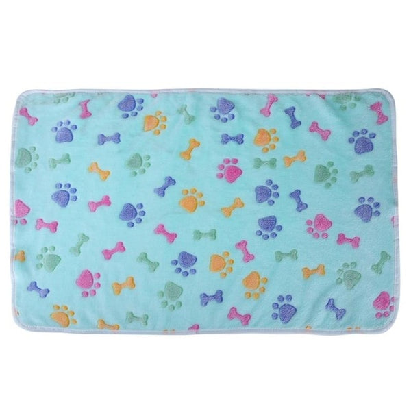 Pet Sleeping Mat Winter Warm Coral Fleece Dog Cat Blanket Soft Animals Dog Mat Beds Bone Paw Print Pet Cushion Carpet
