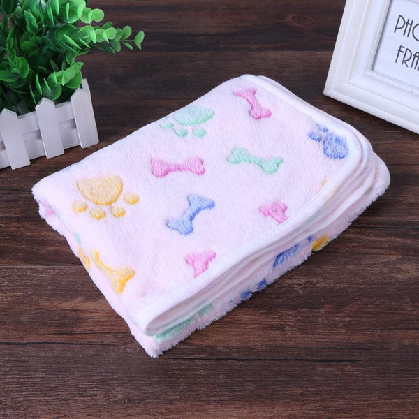 Pet Sleeping Mat Winter Warm Coral Fleece Dog Cat Blanket Soft Animals Dog Mat Beds Bone Paw Print Pet Cushion Carpet