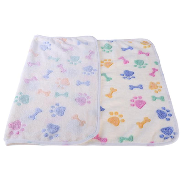 Pet Sleeping Mat Winter Warm Coral Fleece Dog Cat Blanket Soft Animals Dog Mat Beds Bone Paw Print Pet Cushion Carpet