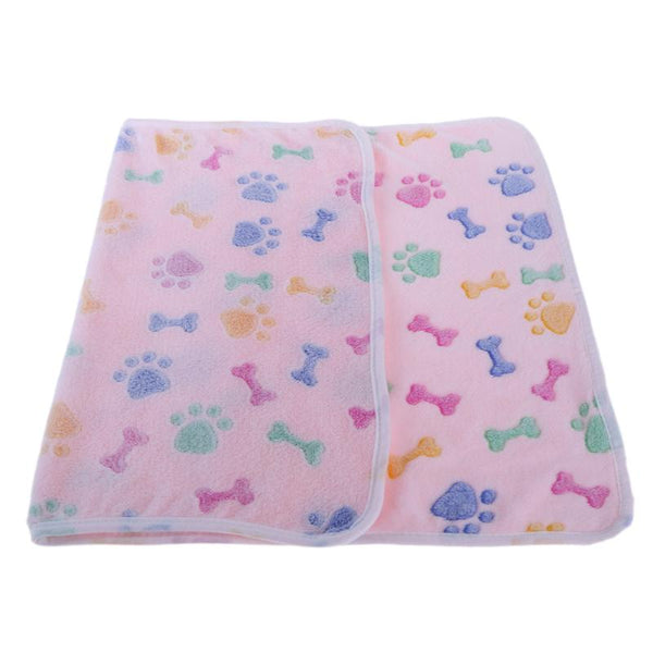 Pet Sleeping Mat Winter Warm Coral Fleece Dog Cat Blanket Soft Animals Dog Mat Beds Bone Paw Print Pet Cushion Carpet