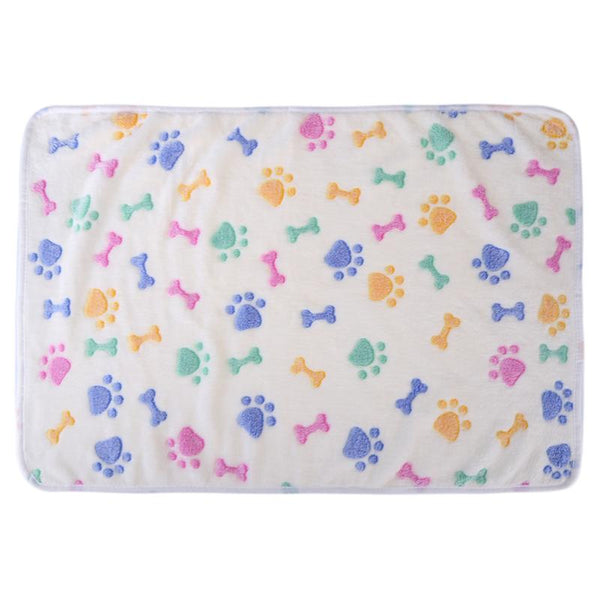 Pet Sleeping Mat Winter Warm Coral Fleece Dog Cat Blanket Soft Animals Dog Mat Beds Bone Paw Print Pet Cushion Carpet