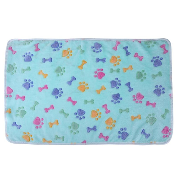 Pet Sleeping Mat Winter Warm Coral Fleece Dog Cat Blanket Soft Animals Dog Mat Beds Bone Paw Print Pet Cushion Carpet