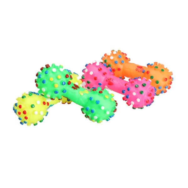 MerryBIY Pet Chewing Toys Colorful Dotted Dumbbell Dog Toys Squeeze  Toys for Dog Puppy Pet Training Products