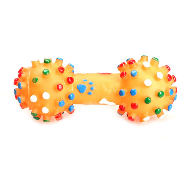 MerryBIY Pet Chewing Toys Colorful Dotted Dumbbell Dog Toys Squeeze  Toys for Dog Puppy Pet Training Products