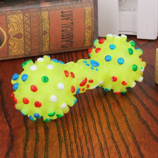 MerryBIY Pet Chewing Toys Colorful Dotted Dumbbell Dog Toys Squeeze  Toys for Dog Puppy Pet Training Products