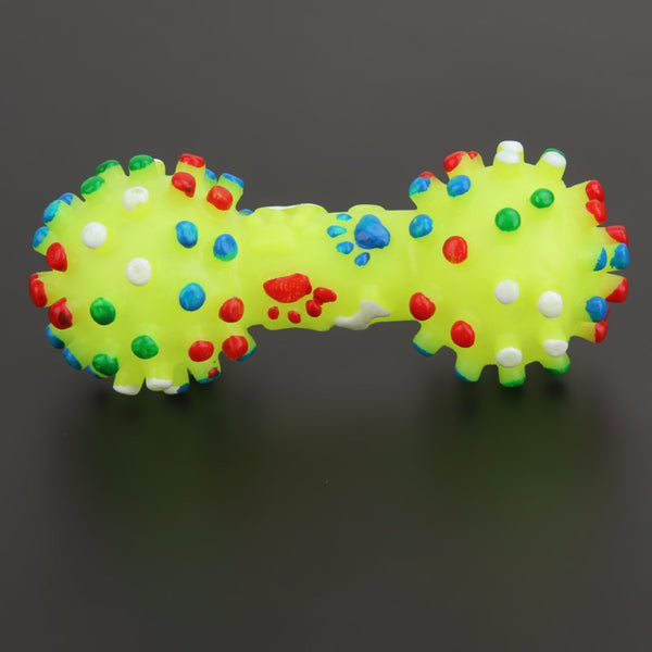 MerryBIY Pet Chewing Toys Colorful Dotted Dumbbell Dog Toys Squeeze  Toys for Dog Puppy Pet Training Products