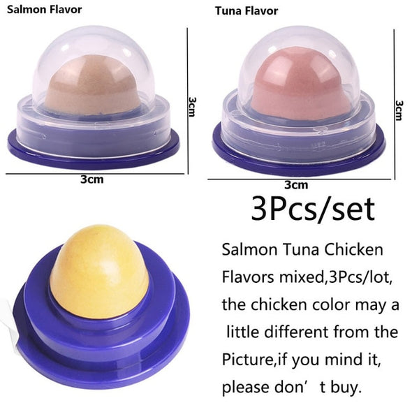 MerryBIY 1PC Healthy Cat Snacks Catnip Sugar Candy Licking Nutrition Gel Energy Ball Toy for Cats Kittens Cat Product