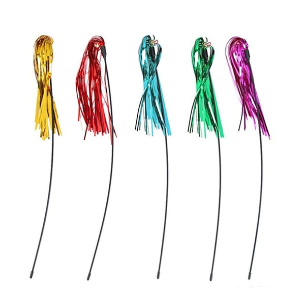 MerryBIY 1PC 5Pcs Cat Toys Soft Colorful Cat Feather Bell Rod Toy for Cat Kitten Funny Playing Interactive Toy Pet Cat Supplies