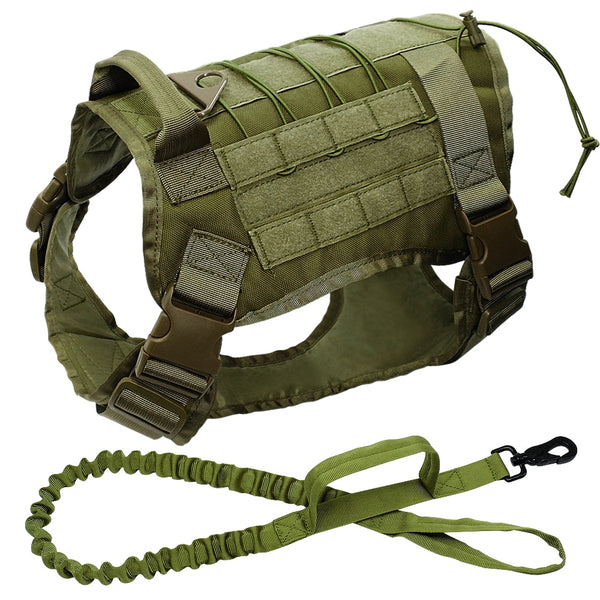 MerryBIY Military Tactical Big Dog Harness with No Pull Front Clip K9 Working Cannie Molle Hunting Vest