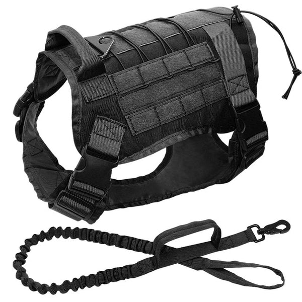 MerryBIY Military Tactical Big Dog Harness with No Pull Front Clip K9 Working Cannie Molle Hunting Vest