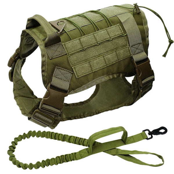 MerryBIY Military Tactical Big Dog Harness with No Pull Front Clip K9 Working Cannie Molle Hunting Vest