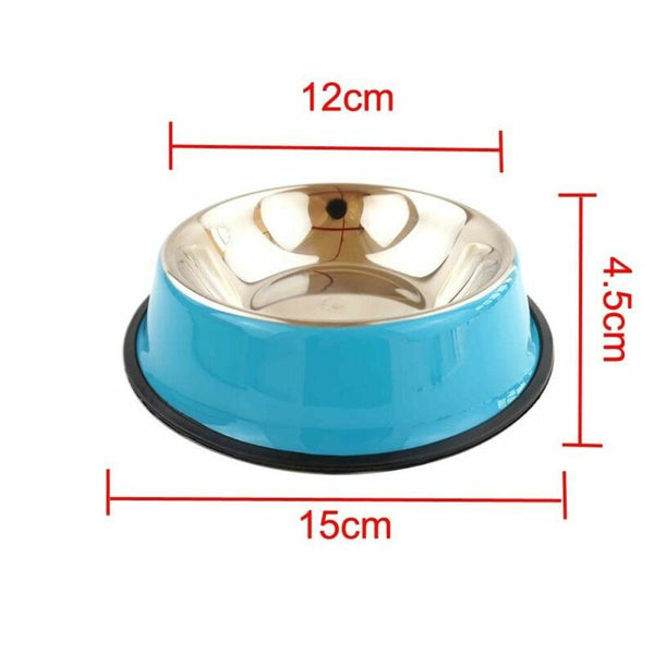 MerryBIY Stainless Cat Bowls Pet Steel Bowl Set Food Water Bowl for Dogs and Cats Anti-skid  Cats Supplies