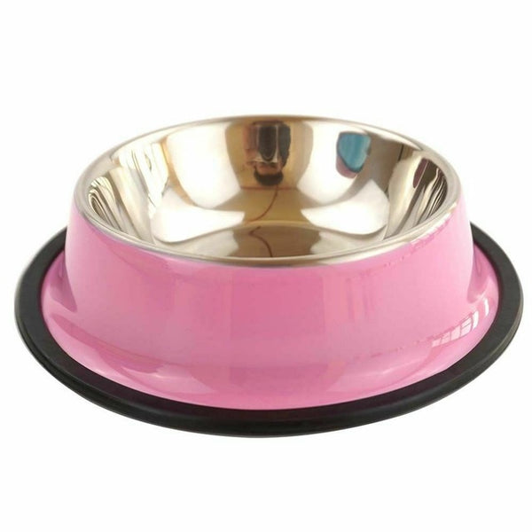 MerryBIY Stainless Cat Bowls Pet Steel Bowl Set Food Water Bowl for Dogs and Cats Anti-skid  Cats Supplies