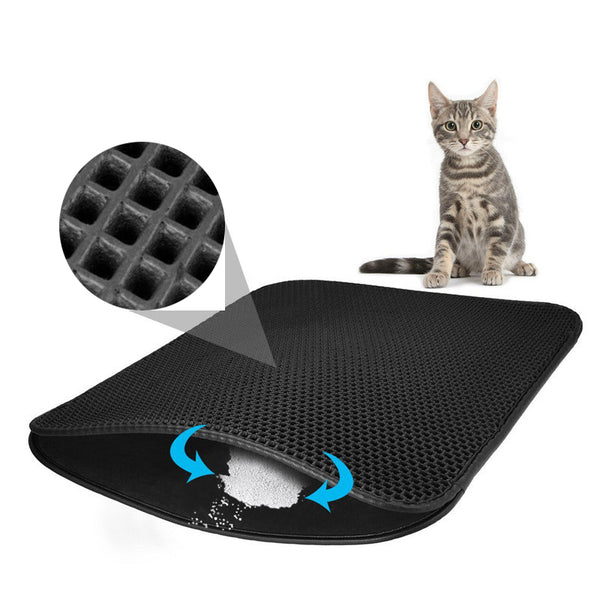 MerryBIY Waterproof Cat Litter Mat EVA Double Layer Cat Litter Trapping Pet Litter Cat Mat Clean Pad Products For Cats Accessories
