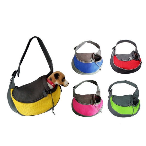 MerryBIY Comfort Pet Dog Carrier Outdoor Travel Handbag Pouch Mesh Oxford Single Shoulder Bag Sling Mesh Travel Tote Shoulder Bag