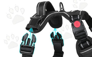 BLACK NO-PULL-DOG-HARNESS