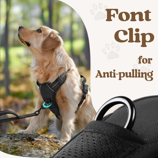 BLACK NO-PULL-DOG-HARNESS