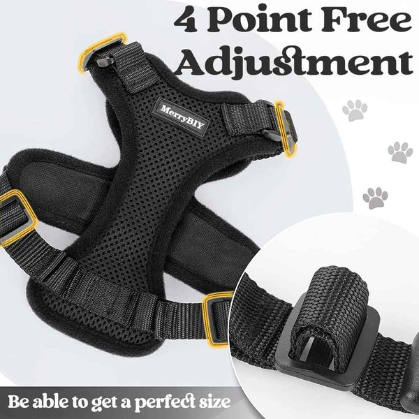 Cat Harness Black 4 Adjustment Point