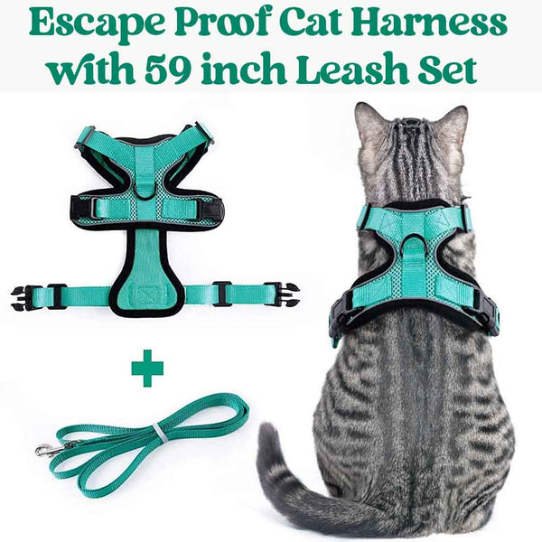 Emerald Cat Harness and Leash Set