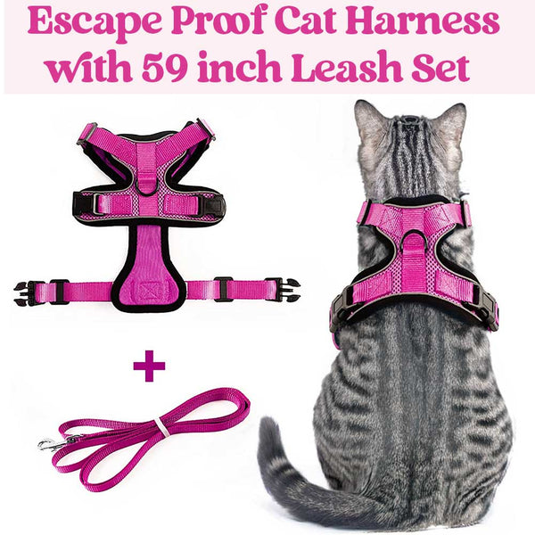 CAT-HARNESS-Rose Red