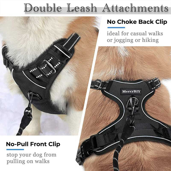 no pull dog harness front back clip