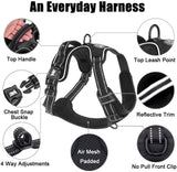 MerryBIY Dog Harness, No Pull Adjustable Pet Reflective Oxford Vest for Large Medium Large Dogs Easy Control Harness