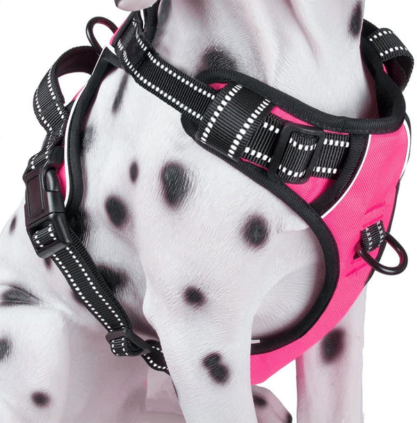 MerryBIY Dog Harness, No Pull Adjustable Pet Reflective Oxford Vest for Large Medium Large Dogs Easy Control Harness