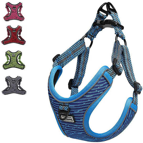 MerryBIY No Pull Dog Harness Adjustable Breathable Reflective Lightweight Pet Vest Harness